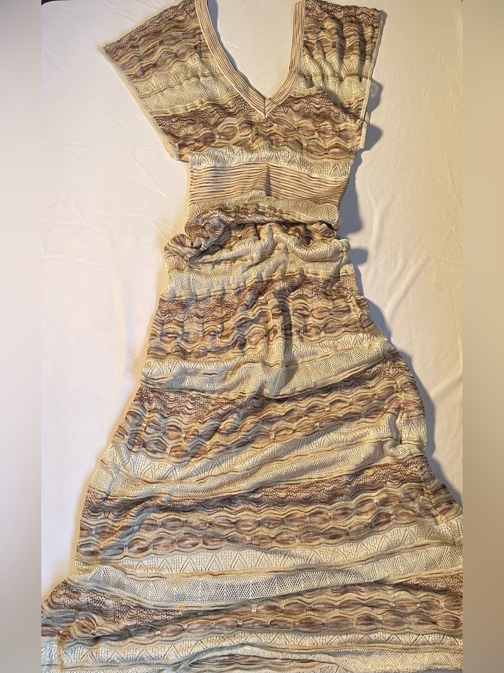 Y2K Bebe Knit V Neck Maxi Dress With Adjustable Strap Liner Size Small - Picture 5 of 8